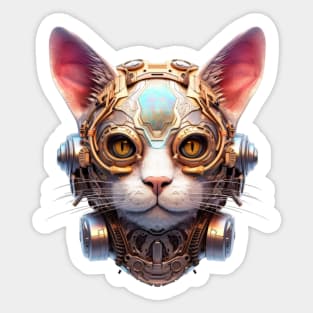 Bronze Bolt -The Steampunk Cyborg Cat Sticker